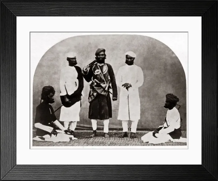 Framed Print : Muslim Pathans from central India, circa 1860s. Date: circa 1860s Framed Print : Muslim Pathans from central India, circa 1860s. Date: circa 1860s