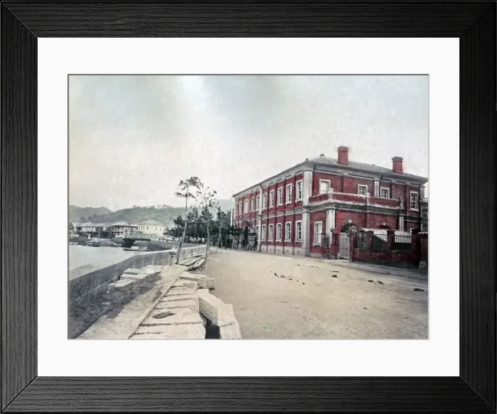 Framed Print : Dockside Yokohama Japan, circa 1880s. Date: circa 1880s Framed Print : Dockside Yokohama Japan, circa 1880s. Date: circa 1880s