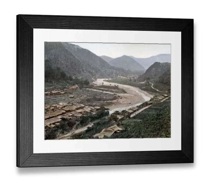 Framed Print : Nakasendo routefrom Tokyo to Kyoto at Kiso Fukushima circa 1880s. Date: circa 1880s Framed Print : Nakasendo routefrom Tokyo to Kyoto at Kiso Fukushima circa 1880s. Date: circa 1880s