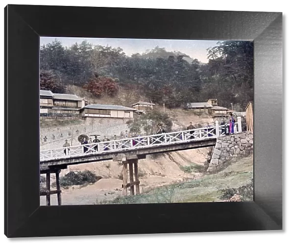 Road to Nunobike waterfall at Kobe, Japan circa 1880s. Date: circa 1880s