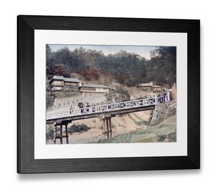 Framed Print : Road to Nunobike waterfall at Kobe, Japan circa 1880s. Date: circa 1880s Framed Print : Road to Nunobike waterfall at Kobe, Japan circa 1880s. Date: circa 1880s