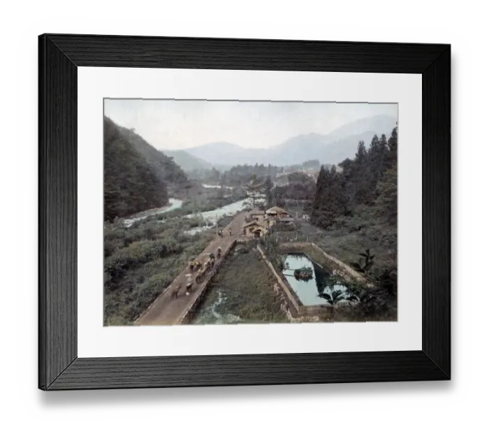 Framed Print : Daya river, on the road to Lake Chuzenji, Japan circa 1880s. Date: circa 1880s Framed Print : Daya river, on the road to Lake Chuzenji, Japan circa 1880s. Date: circa 1880s