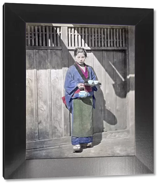 Tea house girl, Japan, circa 1870s. Date: circa 1870s