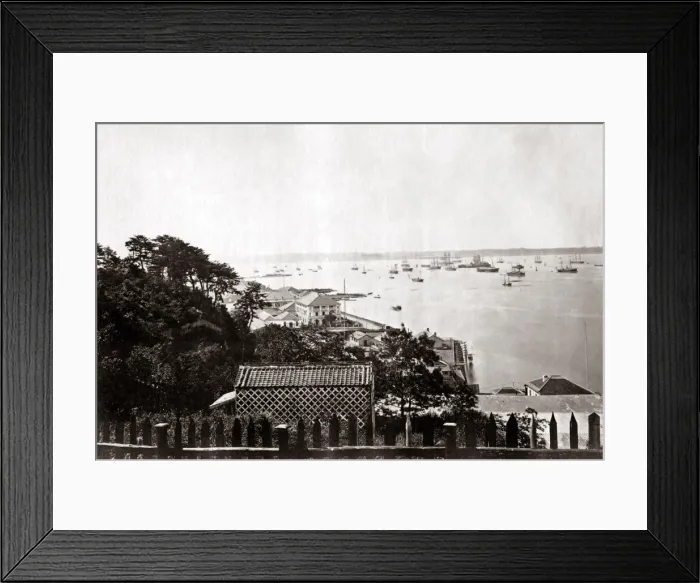 Framed Print : The Yokohama anchorage, Japan circa 1870s. Date: circa 1870s Framed Print : The Yokohama anchorage, Japan circa 1870s. Date: circa 1870s