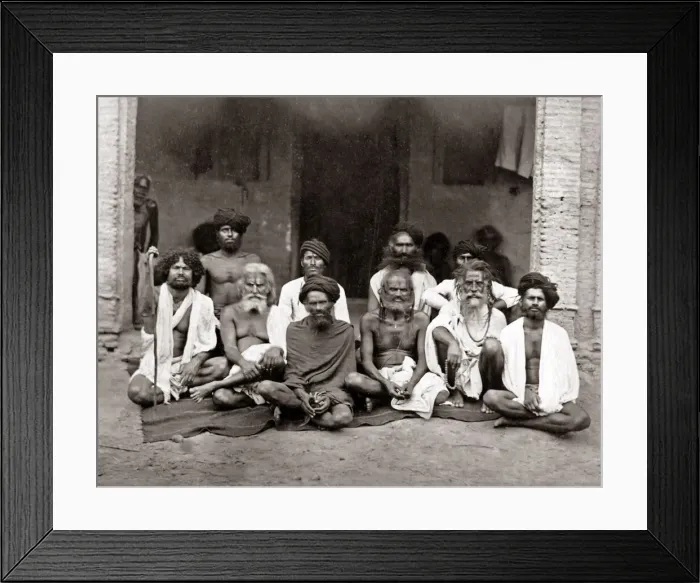 Framed Print : India, group of Fakirs, circa 1870s. Date: circa 1870s Framed Print : India, group of Fakirs, circa 1870s. Date: circa 1870s