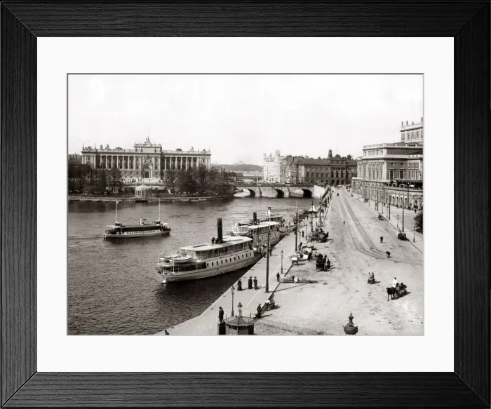 Framed Print : Parliament and waterfront, Stockholm, Sweden, circa 1890. Date: circa 1890 Framed Print : Parliament and waterfront, Stockholm, Sweden, circa 1890. Date: circa 1890