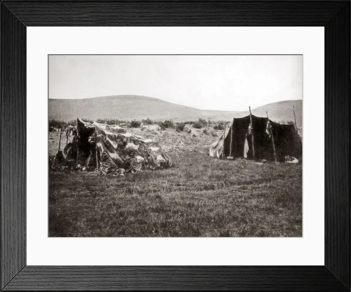 Framed Print : Native huts, Patagonia, circa 1890s. Date: circa 1890s Framed Print : Native huts, Patagonia, circa 1890s. Date: circa 1890s