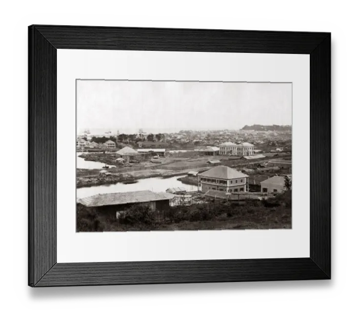 Framed Print : The Railway Station, Yokohama, Japan, 1870s. Date: 1870s Framed Print : The Railway Station, Yokohama, Japan, 1870s. Date: 1870s
