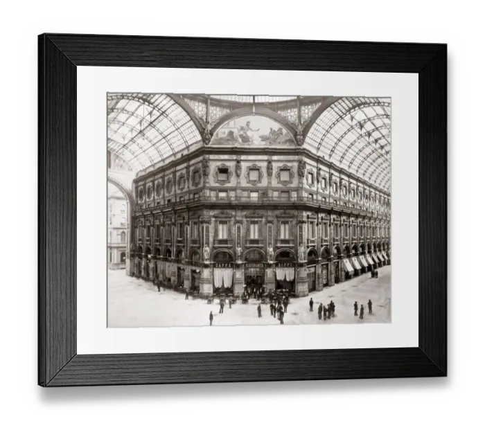 Framed Print : Milan, Galleria Vittorio Emanuele, circa 1890. Date: circa 1890 Framed Print : Milan, Galleria Vittorio Emanuele, circa 1890. Date: circa 1890