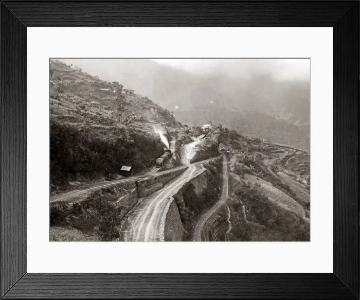 Framed Print : Train at Giabaree railway reversing station, near Darjeeling, India, circa 1890s Framed Print : Train at Giabaree railway reversing station, near Darjeeling, India, circa 1890s