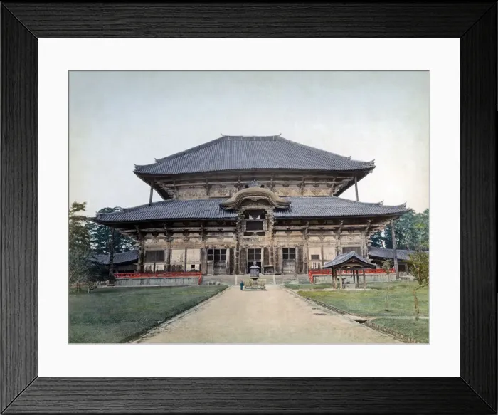 Framed Print : Daibutsu Temple, Nara, Japan circa 1880. Date: circa 1880 Framed Print : Daibutsu Temple, Nara, Japan circa 1880. Date: circa 1880