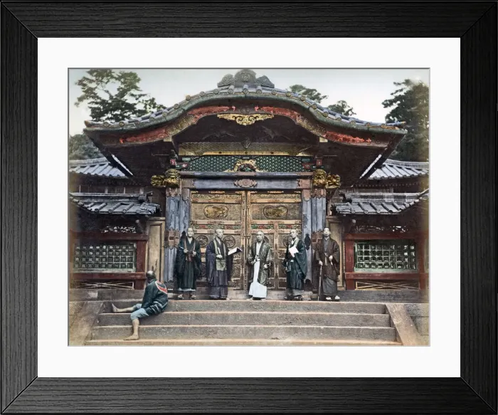 Framed Print : Shiba temple and Buddhist priests, Toyko, Japan, circa 1880s. Date: circa 1880s Framed Print : Shiba temple and Buddhist priests, Toyko, Japan, circa 1880s. Date: circa 1880s