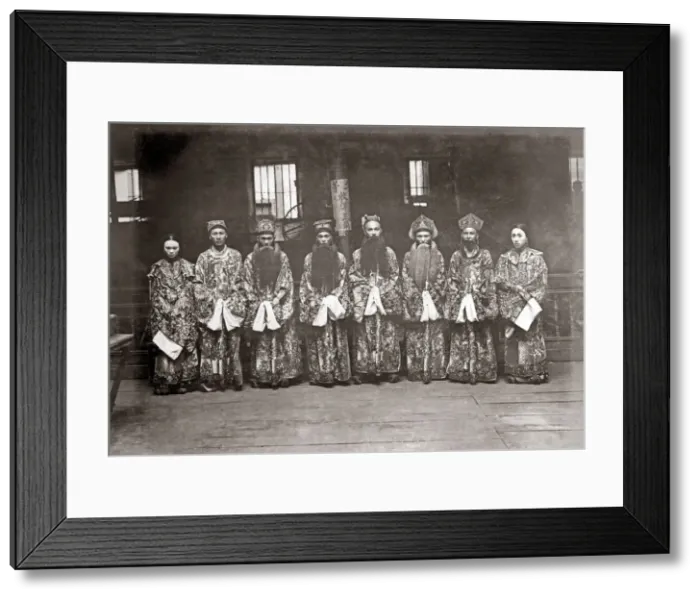 Framed Print : Chinese actors, China, circa 1880s. Date: circa 1880s Framed Print : Chinese actors, China, circa 1880s. Date: circa 1880s