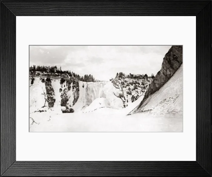 Framed Print : Montmorency Falls, Canada, frozen in winter, circa 1890. Date: circa 1890 Framed Print : Montmorency Falls, Canada, frozen in winter, circa 1890. Date: circa 1890