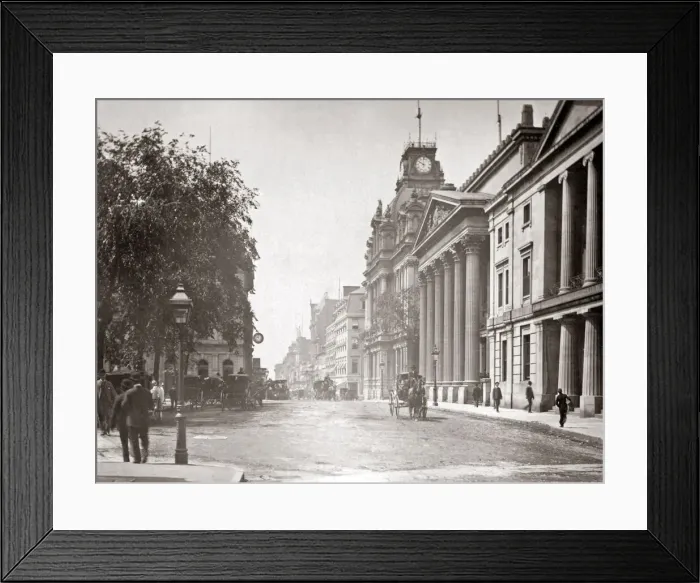 Framed Print : St James, looking west, Montreal, Canada, circa 1880s. Date: circa 1880s Framed Print : St James, looking west, Montreal, Canada, circa 1880s. Date: circa 1880s