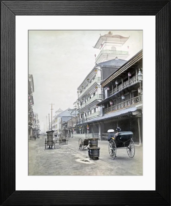 Framed Print : Yoshiwara, red light district, Toyko, circa 1880s. Date: circa 1880s Framed Print : Yoshiwara, red light district, Toyko, circa 1880s. Date: circa 1880s