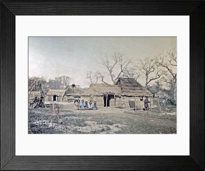 Framed Print : Ainu family, Hokkaido, Japan, circa 1880s. Date: circa 1880s Framed Print : Ainu family, Hokkaido, Japan, circa 1880s. Date: circa 1880s