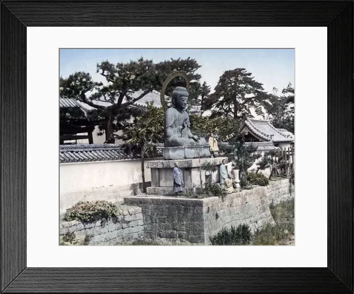 Framed Print : Buddhist statue at Shinkoji temple, Hyogo, near Kobe, Japan, circa 1880s Framed Print : Buddhist statue at Shinkoji temple, Hyogo, near Kobe, Japan, circa 1880s