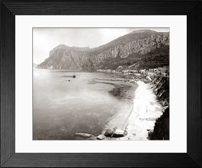 Framed Print : The island of Capri, Italy, circa 1870s. Date: circa 1870s Framed Print : The island of Capri, Italy, circa 1870s. Date: circa 1870s