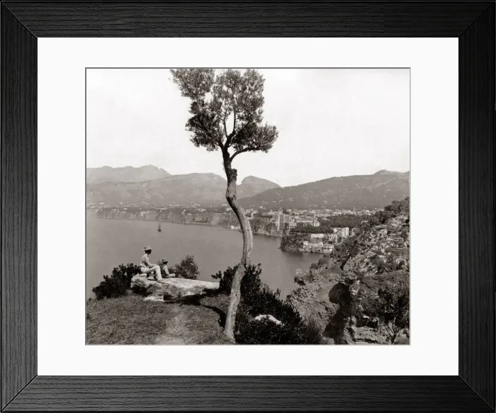 Framed Print : View of Sorrento, Italy, circa 1880s. Date: circa 1880s Framed Print : View of Sorrento, Italy, circa 1880s. Date: circa 1880s