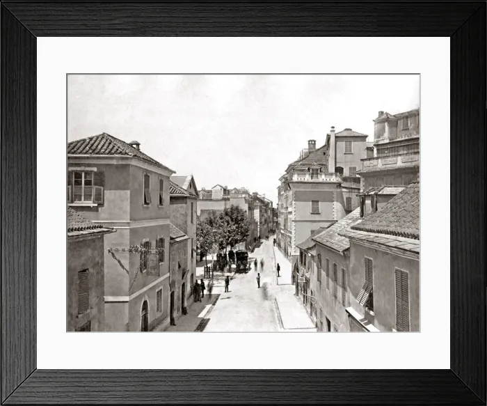 Framed Print : Street scene, Gibraltar, circa 1880s. Date: circa 1880s Framed Print : Street scene, Gibraltar, circa 1880s. Date: circa 1880s
