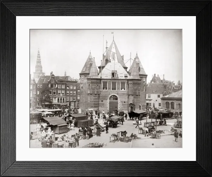 Framed Print : Market, Amsterdam, circa 1890. Date: circa 1890 Framed Print : Market, Amsterdam, circa 1890. Date: circa 1890