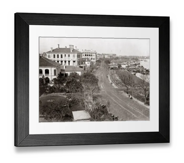 Framed Print : The Bund, Shanghai, China circa 1890. Date: circa 1890 Framed Print : The Bund, Shanghai, China circa 1890. Date: circa 1890