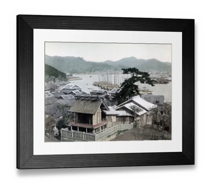 Framed Print : Junks at Naminohira, Nagasaki, Japan circa 1880s. Date: circa 1880s Framed Print : Junks at Naminohira, Nagasaki, Japan circa 1880s. Date: circa 1880s