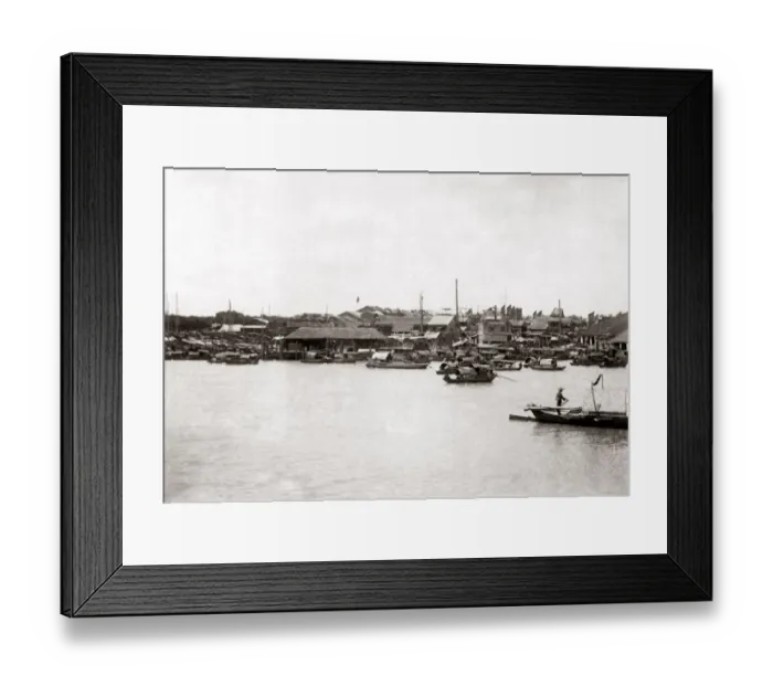 Framed Print : Boats on the Pearl River, Canton (Guangzhou), China circa 1890. Date: circa 1890 Framed Print : Boats on the Pearl River, Canton (Guangzhou), China circa 1890. Date: circa 1890