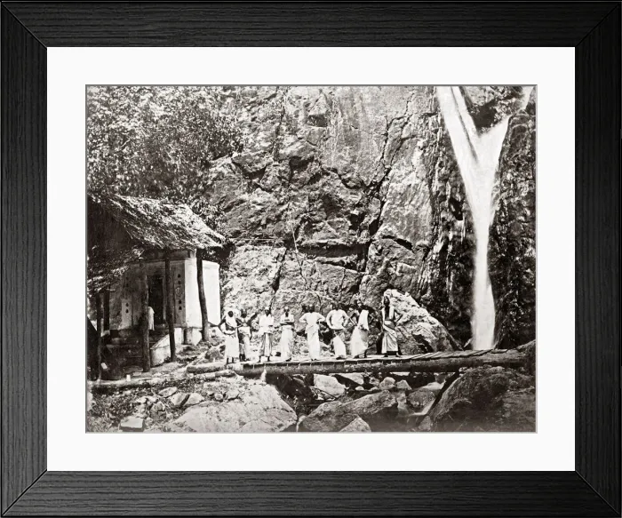 Framed Print : Waterfall, Penang, Malaysia, circa 1880s. Date: circa 1880s Framed Print : Waterfall, Penang, Malaysia, circa 1880s. Date: circa 1880s