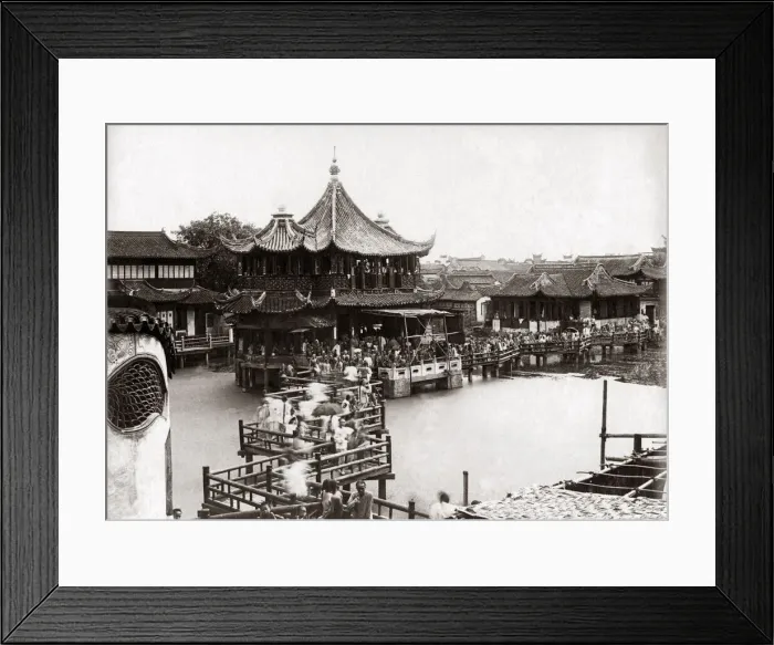 Framed Print : Tea House, Shanghai, China, circa 1880s. Date: circa 1880s Framed Print : Tea House, Shanghai, China, circa 1880s. Date: circa 1880s