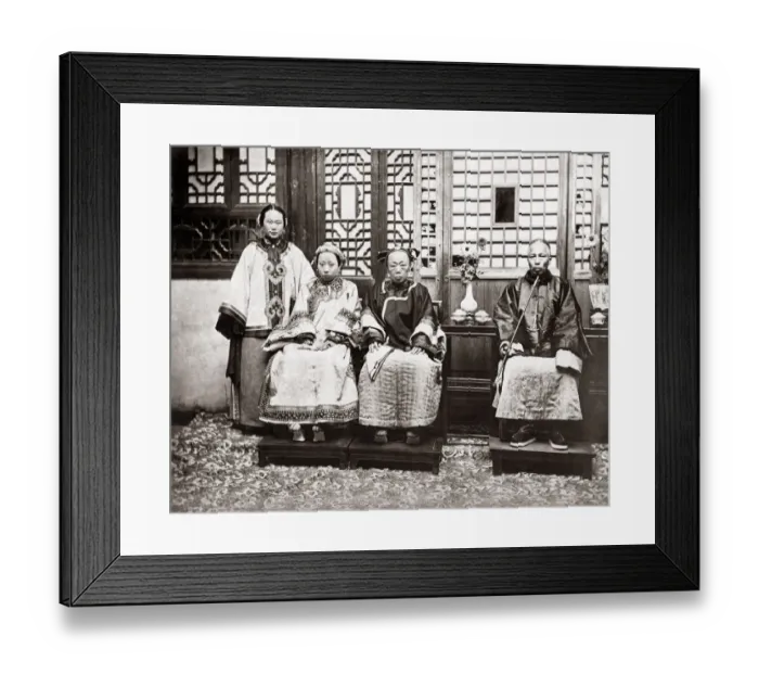 Framed Print : Tao-Tai of Anching and his family, 1878, by Kung Tai. Date: 1878 Framed Print : Tao-Tai of Anching and his family, 1878, by Kung Tai. Date: 1878