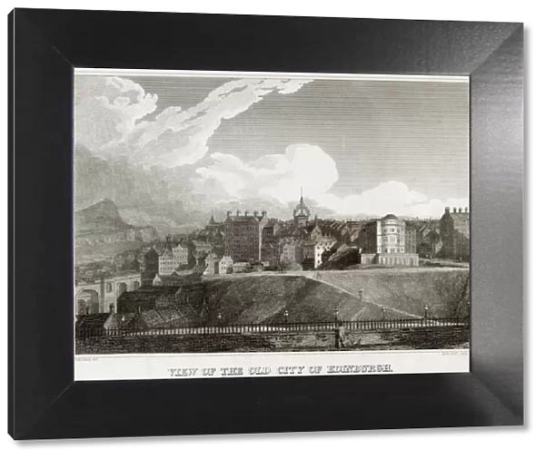 View of the old city of Edinburgh, 1815, from an original drawing by the Marchioness of