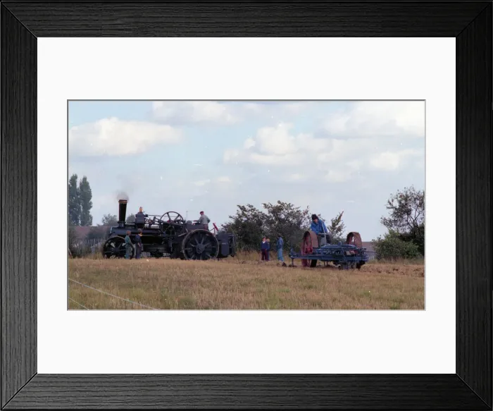Framed Print : Fowler Ploughing Engine combo with plough in action Framed Print : Fowler Ploughing Engine combo with plough in action