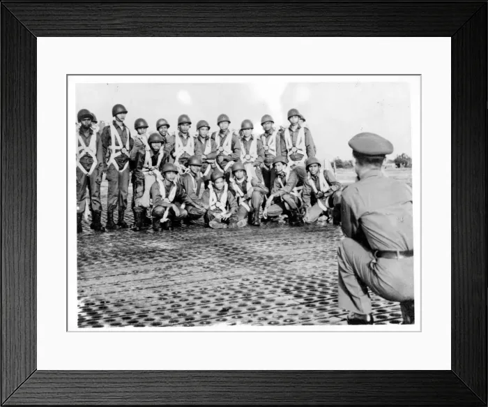 Framed Print : Thai paratroop trainees group photograph before first jump Framed Print : Thai paratroop trainees group photograph before first jump