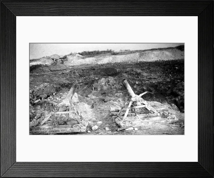 Framed Print : 9. 15 cm leichtes Minenwerfer System Lanz trench mortars Framed Print : 9. 15 cm leichtes Minenwerfer System Lanz trench mortars