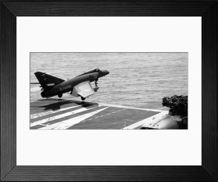 Framed Print : Dassault-Breguet Super etendard 23 launches from catapult Framed Print : Dassault-Breguet Super etendard 23 launches from catapult