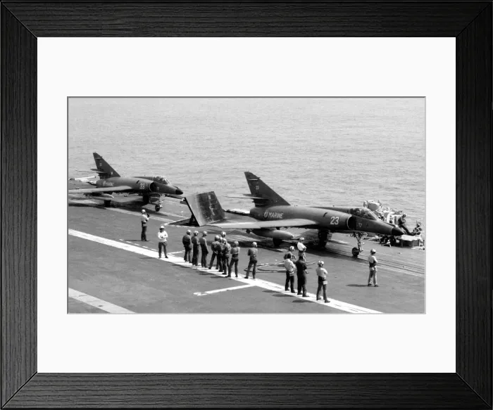 Framed Print : Dassault-Breguet Super etendard 23 and 33 awaiting launch Framed Print : Dassault-Breguet Super etendard 23 and 33 awaiting launch