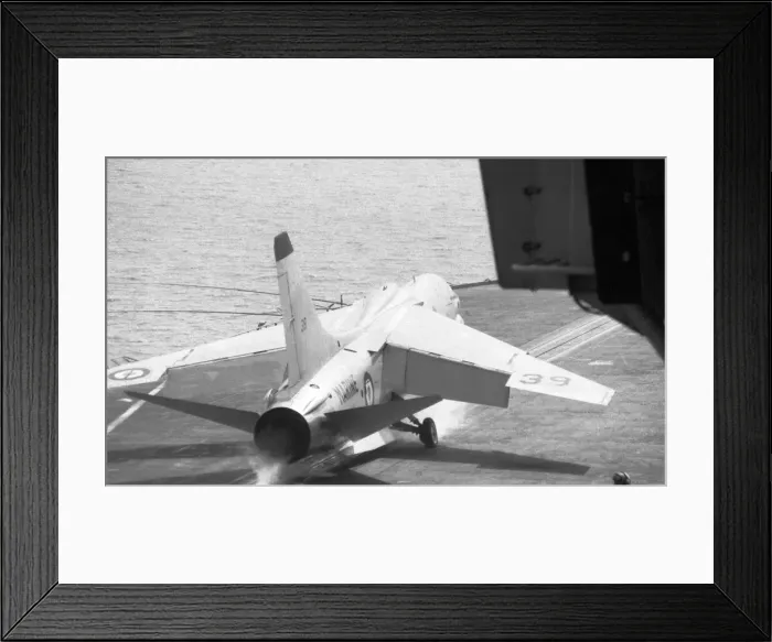 Framed Print : LTV F-8FN Crusader 39 awaiting launch Framed Print : LTV F-8FN Crusader 39 awaiting launch