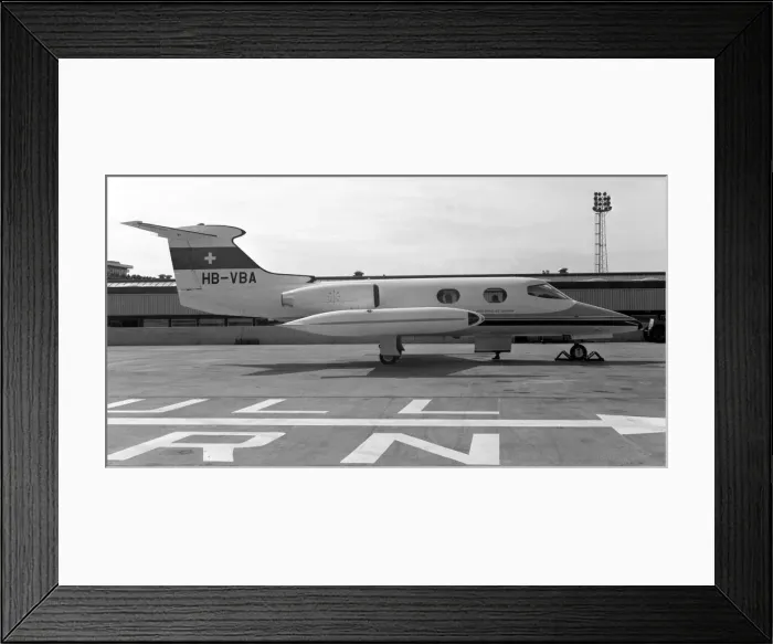 Framed Print : Learjet 23 HB-VBA Framed Print : Learjet 23 HB-VBA