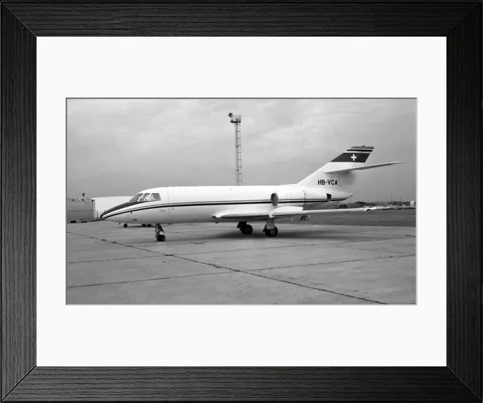 Framed Print : Dassault Falcon 20DC HB-VCA Framed Print : Dassault Falcon 20DC HB-VCA