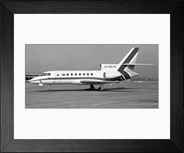Framed Print : Dassault Falcon 50 YV-452CP Framed Print : Dassault Falcon 50 YV-452CP