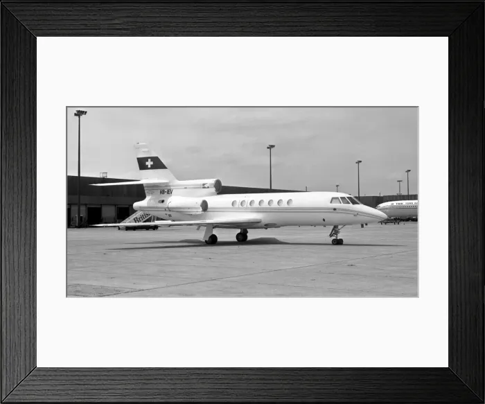 Framed Print : Dassault Falcon 50 HB-IEV Framed Print : Dassault Falcon 50 HB-IEV