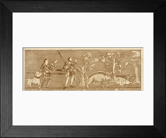 Framed Print : Medieval wild boar hunting Framed Print : Medieval wild boar hunting