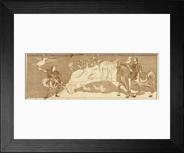 Framed Print : Medieval falconry