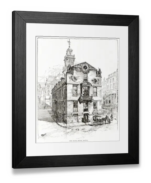 Framed Print : View of the Old State House in Boston, USA. It is the oldest surviving public building in Framed Print : View of the Old State House in Boston, USA. It is the oldest surviving public building in