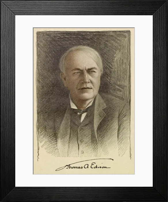 Framed Print : THOMAS ALVA EDISON (1847 - 1931), American Inventor