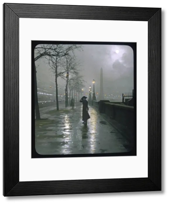 Framed Print : WOMAN / EMBANKMENT / LANTERN Framed Print : WOMAN / EMBANKMENT / LANTERN