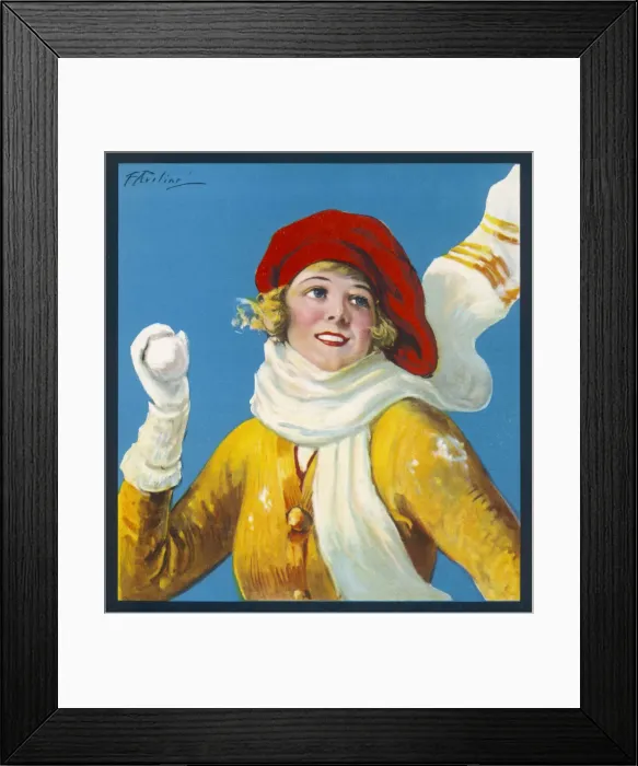 Framed Print : SNOWBALLING GIRL