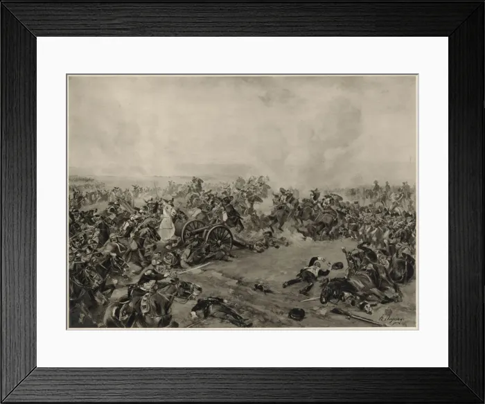 Framed Print : The fighting at La Haye-Sainte Date: 18 June 1815